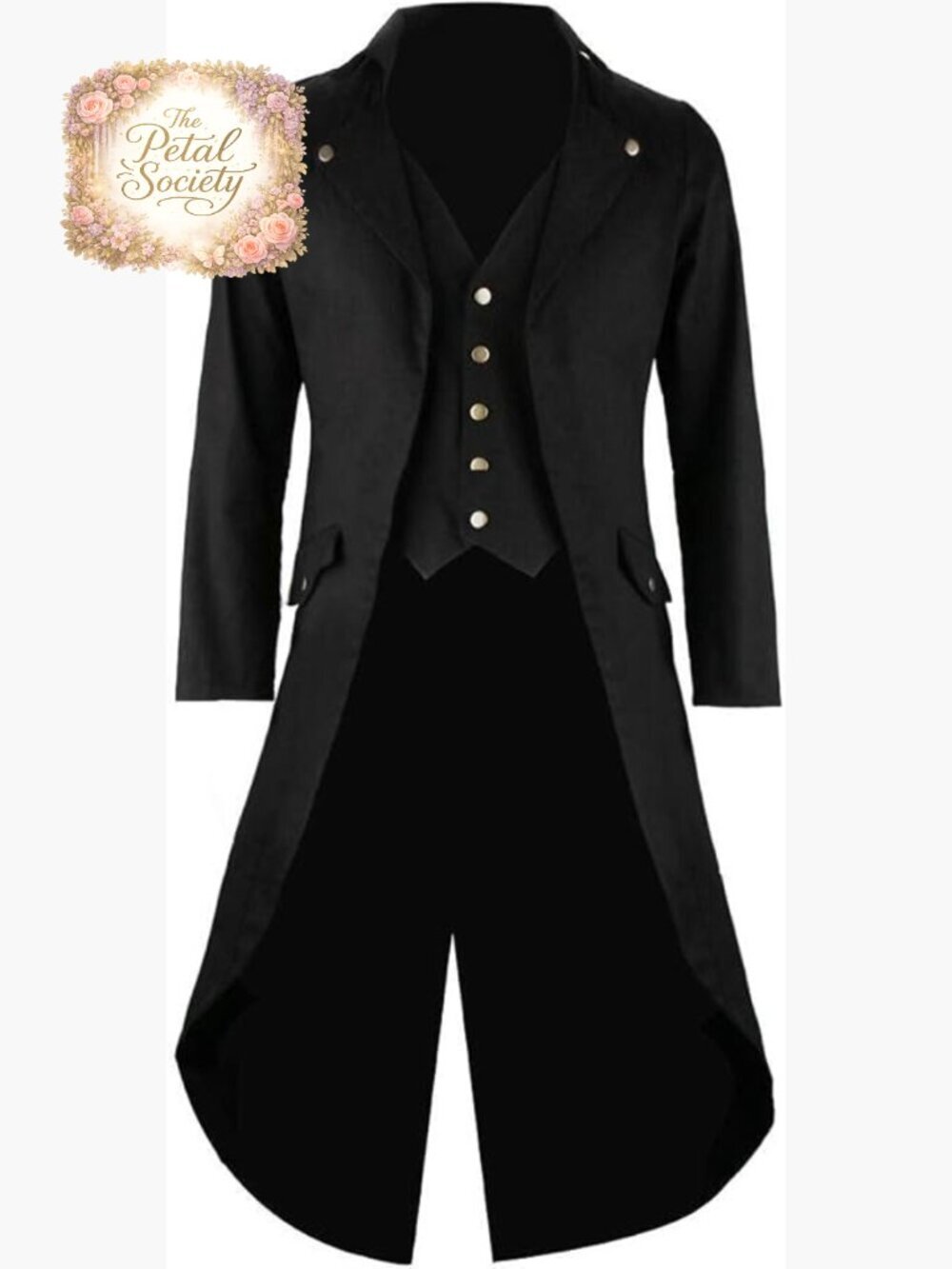 Men's Slim Fit Victorian Tailcoat Jacket with Lining and Pocket